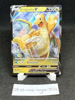 Pokemon TCG Dragonite V 049/078 Pokemon GO Ultra Rare Holo Card NM - Image 1