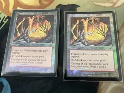 MtG x2 Foil Forgotten Cave Onslaught: Magic the Gathering Card: Excellent Cond - Image 1