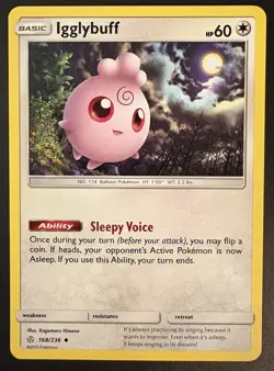 Igglybuff 168/236 Cosmic Eclipse Pokemon Card VLP - Image 1