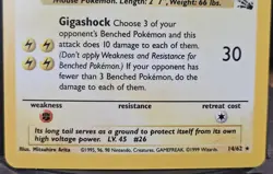 Vintage Pokemon TCG Fossil WoTC Raichu Holo Rare Card #14/62 LP - Image 4