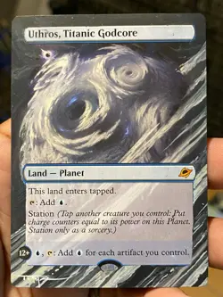 Uthros, Titanic Godcore MTG Edge of Eternities Hand Painted Altered Art Tentz - Image 1