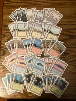 Mtg Revised Basic Land Lot x60 - Magic the Gathering Revised Land 4x Each Art LP - Image 1