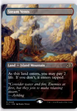 MTG ECL *Non-Foil Steam Vents (Borderless) 348 R NM Lorwyn Eclipsed Double-Sided - Image 1