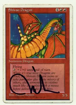 Shivan Dragon 4th Edition Signed Melissa Benson Magic The Gathering MTG - Image 1