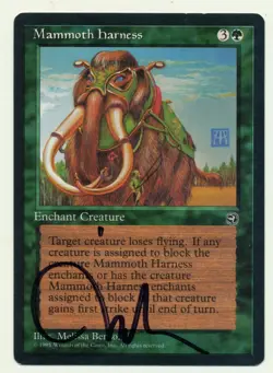 MTG Mammoth Harness Signed Melissa Benson Magic The Gathering Reserved List - Image 1