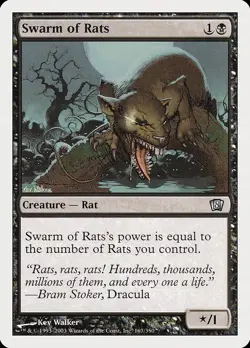Swarm of Rats 1x MtG Eighth Edition 8th SP/NM - Image 1