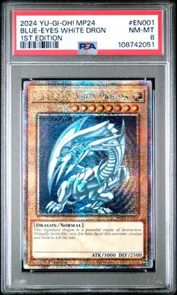 2024 Yu-gi-oh! Blue-Eyes White Dragon MP24-EN001 PSA 8 Quarter Century - Image 1