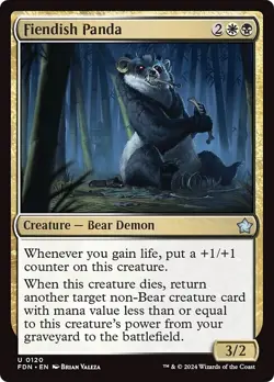 FIENDISH PANDA x4 mtg NM-M Foundations 4 Unc - Image 1
