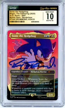 CGC GEM MINT 10 Auto 10 Ryan Drummond Sonic the Hedgehog SLD: Sonic - 2087 - Image 1
