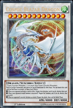YUGIOH COSMIC BLAZAR DRAGON ULTRA RARE 1ST EDITION VERY GOOD DUSA-EN034 - Image 1