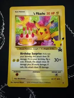 Birthday Pikachu 24 Celebrations: Classic Collection - Pokemon Card - NM - Image 1
