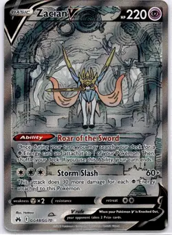 Pokemon Zacian V GG48/GG70 Crown Zenith: Galarian Gallery Full Art NM/M - Image 1