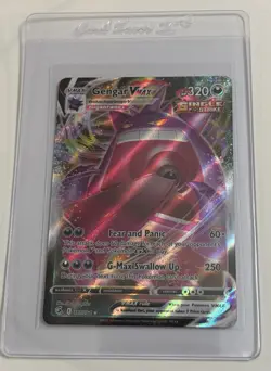 Pokemon TCG Fusion Strike Gengar VMAX Ultra Rare Full Art Card 157/264 NM - Image 1