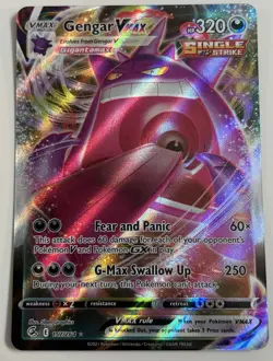 Pokemon TCG Fusion Strike Gengar VMAX Ultra Rare Full Art Card 157/264 NM - Image 2