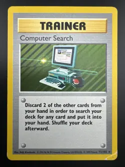 Computer Search 71/108 Pokemon Base Set Shadowless Rare Trainer HP - Image 3