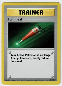 Full Heal 82/102 Pokemon Base Set Shadowless Uncommon Trainer HP - Image 1