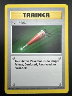 Full Heal 82/102 Pokemon Base Set Shadowless Uncommon Trainer HP - Image 3