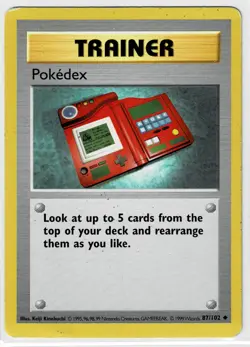 Pokedex 87/102 Pokemon Base Set Shadowless Uncommon Trainer HP - Image 1