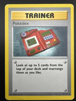 Pokedex 87/102 Pokemon Base Set Shadowless Uncommon Trainer HP - Image 3