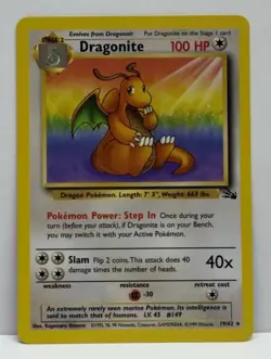Pokemon TCG: Dragonite 19/62 Fossil- Reg- Unlimited- WOTC- LP - Image 1