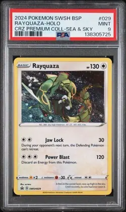 RAYQUAZA 2024 POKEMON SWSH PROMO CROWN ZENITH PREMIUM COLLECTION #029 HOLO PSA 9 - Image 1