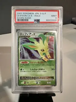 2007 Japanese Pokemon - LEAFEON LV.X HOLO UNLIMITED D&P Dawn Dash - PSA 9 - Image 1