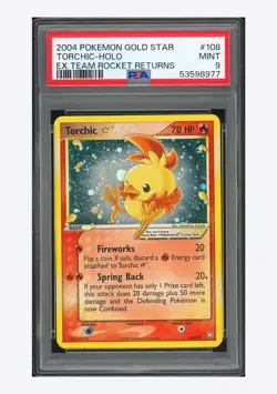 Pokemon PSA 9 Torchic Gold Star Holo 2004 108/109 EX Team Rocket Returns ENG - Image 1