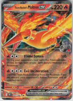Pokemon Team Rocket's Moltres ex 031/182 SV10: Destined Rivals Double Rare NM - Image 1