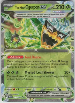 Pokemon Teal Mask Ogerpon ex - 012/131 SV: Prismatic Evolutions Double Rare NM - Image 1