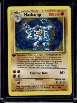 1999 Pokemon 1st Edition Machamp Holo #8/102 - Image 1