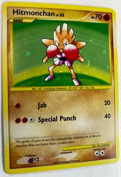 Hitmonchan 129/127 Holo SECRET RARE 2009 Platinum set LP Base Set art Pokemon - Image 1