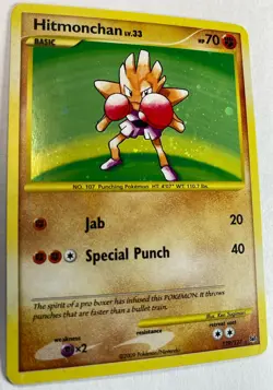 Hitmonchan 129/127 Holo SECRET RARE 2009 Platinum set LP Base Set art Pokemon - Image 3