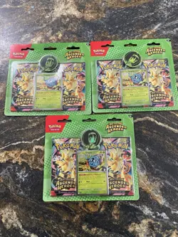 POKEMON MEGA EVOLUTION ASCENDED HEROES COLLECTION ERIKA 2-PACK BLISTER X3 SEALED - Image 1