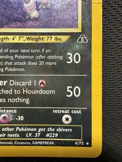 Pokemon TCG Neo Discovery Houndoom 4/75 Holo Rare Vintage WOTC 2001 Damaged HP - Image 4