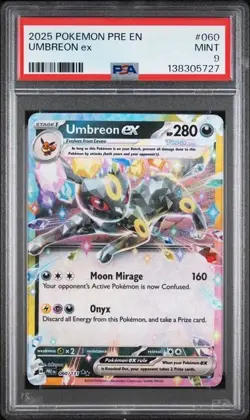 2025 POKEMON PRE EN-PRISMATIC EVOLUTIONS #060 UMBREON EX PSA 9 - Image 1