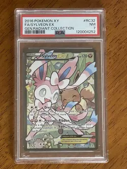 2016 POKEMON XY GENERATIONS RADIANT COLLECTION #RC32 FULL ART/SYLVEON EX PSA 7 - Image 1