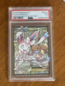 2016 POKEMON XY GENERATIONS RADIANT COLLECTION #RC32 FULL ART/SYLVEON EX PSA 7 - Image 2