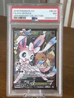 2016 POKEMON XY GENERATIONS RADIANT COLLECTION #RC32 FULL ART/SYLVEON EX PSA 7 - Image 3