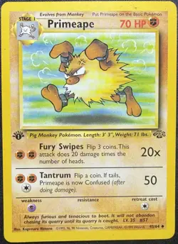 Pokemon TCG Primeape 43/64 Jungle Set First Edition Uncommon Vintage - Image 1