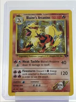 BLAINE'S ARCANINE 2000 POKEMON GYM CHALLENGE HOLO RARE 1/132 Q4561 - Image 1