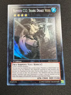 Yu-Gi-Oh! Number C32: Shark Drake Veiss Ghost Rare 1st Edition ABYR-EN039 - Image 1