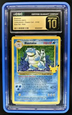 2021 Pokemon SWSH Celebrations Blastoise Classic Holo #2/102 CGC 10 Pristine - Image 1