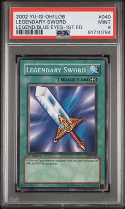 Legendary Sword LOB-040 Common 1st Edition Yugioh PSA 9 *794 - Image 1