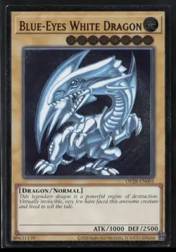 Blue-Eyes White Dragon OP28-EN001 Ultimate Rare ENHANCED Yu-Gi-Oh - Image 1