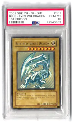 YuGiOh Blue Eyes White Dragon SDK-001 1st Edition Ultra Rare PSA 10 GEM MINT - Image 1