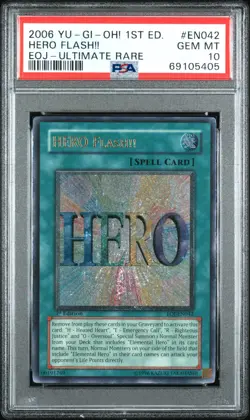 Hero Flash!! EOJ-EN042 1st Edition Ultimate Rare Yugioh PSA 10 *405 - Image 1