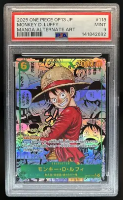 2025 One Piece Monkey.D.Luffy Secret Rare Manga Art #OP11-118 PSA 9 - Image 1