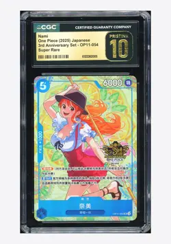 One Piece CGC 10 PRISTINE Nami SR Promo 2025 OP11-054 3RD Anniversary Chinese - Image 1