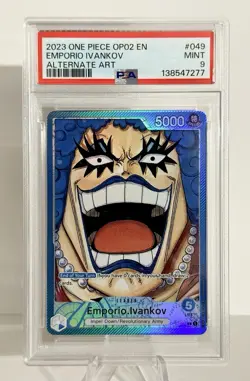 One Piece Op02 #049 English Emporio Ivankov Leader Alternate Art PSA 9 - Image 1