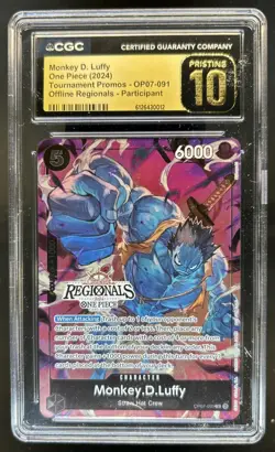 2024 One Piece Tournament Promo Regional Monkey.D.Luffy OP07-091 CGC 10 Pristine - Image 1